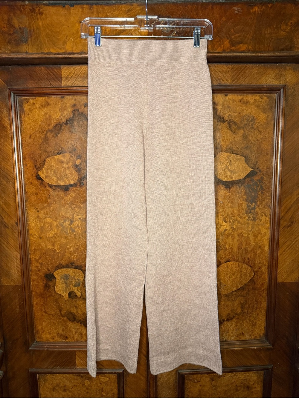 Cara Cara NY Taupe Wide Leg Knit Pants Sweater Trousers Lounge Size XS GUC